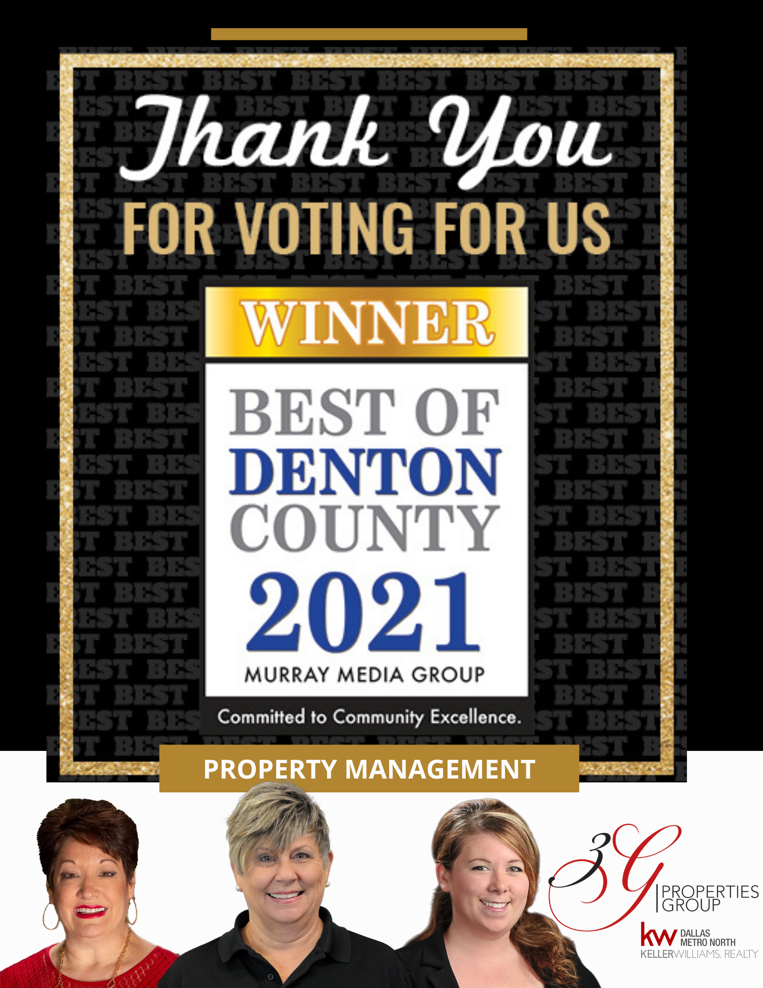 Thank you for voting us Best of Denton County 2021 Winner